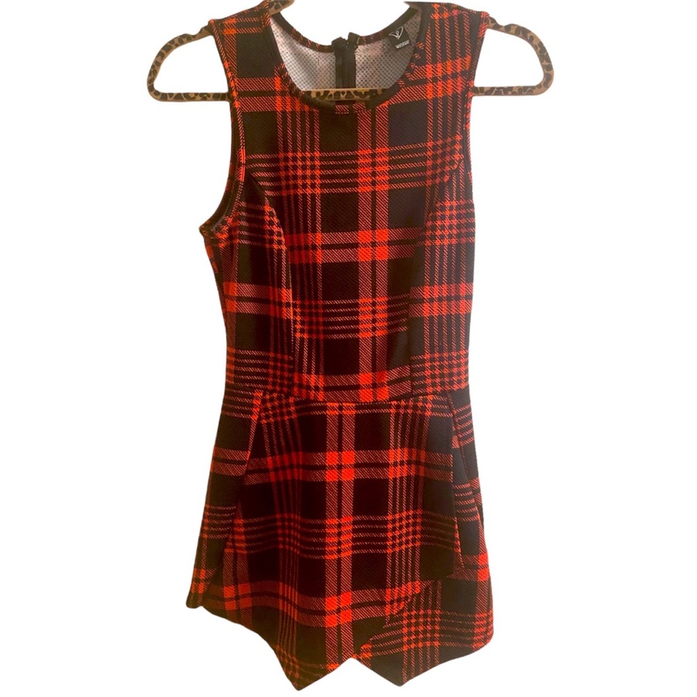 Windsor Store - Red Plaid Romper - Size Small